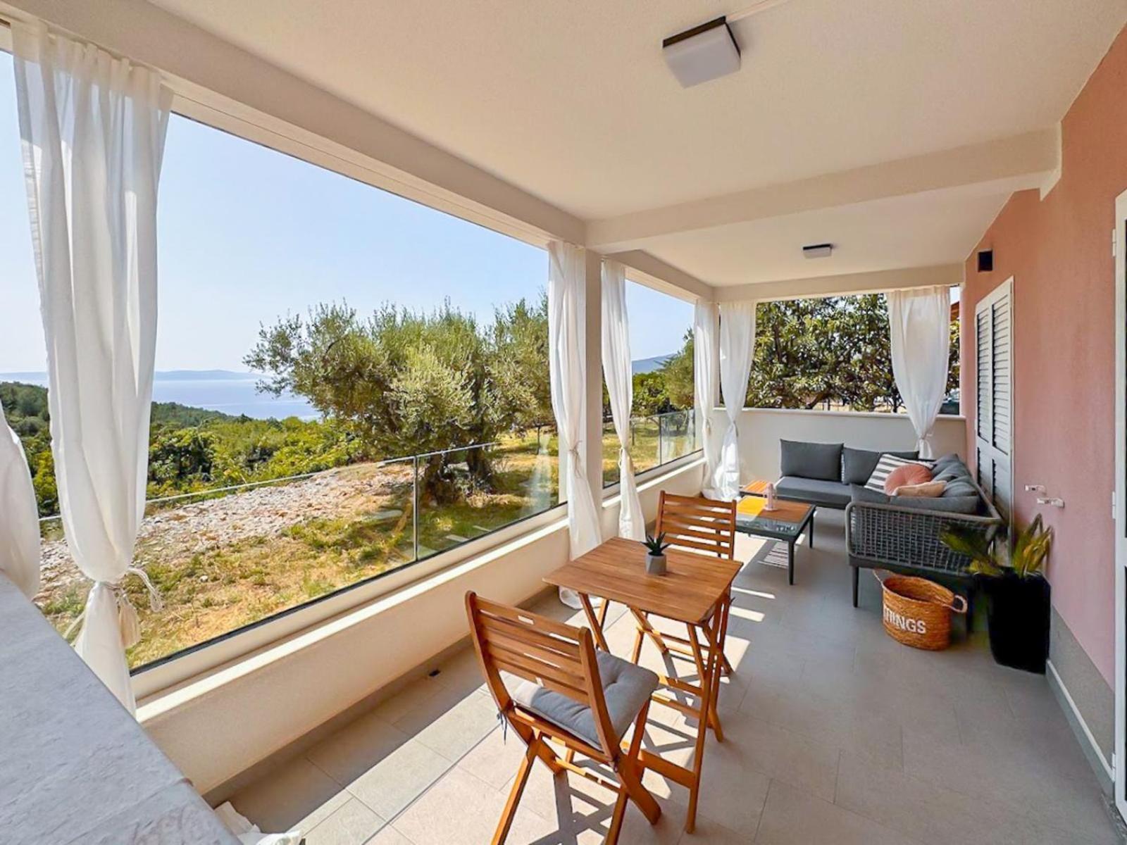 Studio Vesna With A Terrace And Sea View Rabac Bagian luar foto